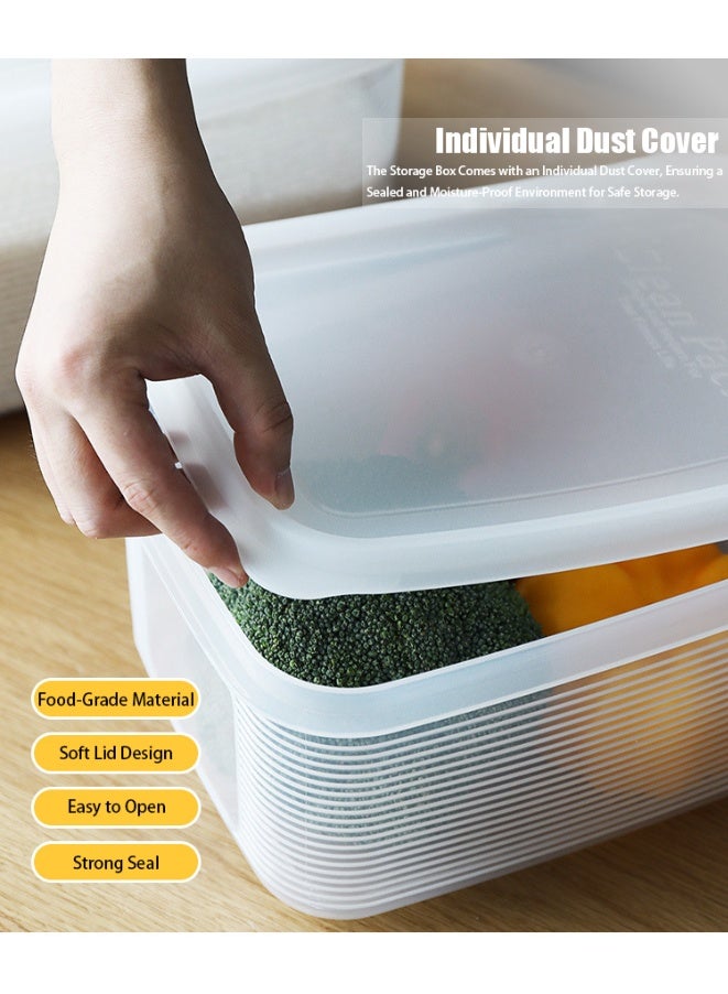 TAPIT 3PCS Plastic Storage Containers with Lid Large Food Storage Organizer Stackable Refrigerator Organizer Kitchen Containers for Fruits Vegetables Meat Egg Home Kitchen Storage - Image 2